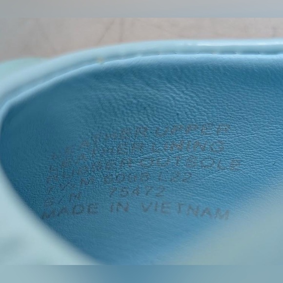 Tory Burch MINNIE TRAVEL BALLET FLAT Leather Island Blue Sz 7.5 - Picture 10 of 10